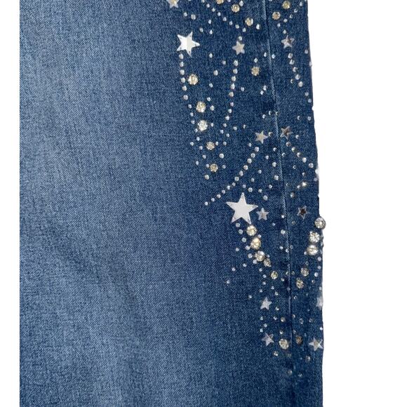 Fashion Nova StarStruck Embellished Straight Leg Jeans Size 22 - Picture 9 of 16